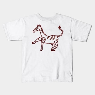 Sepia Zebra Doodle Kids T-Shirt